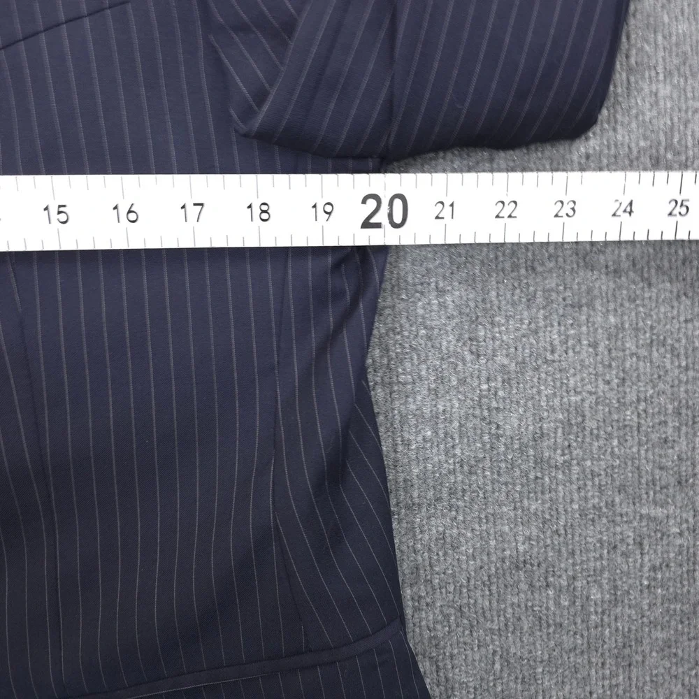 Loro Piana Suit Mens 40S W34 Navy Blue Pinstripe Wool Two Piece Bemberg Lining